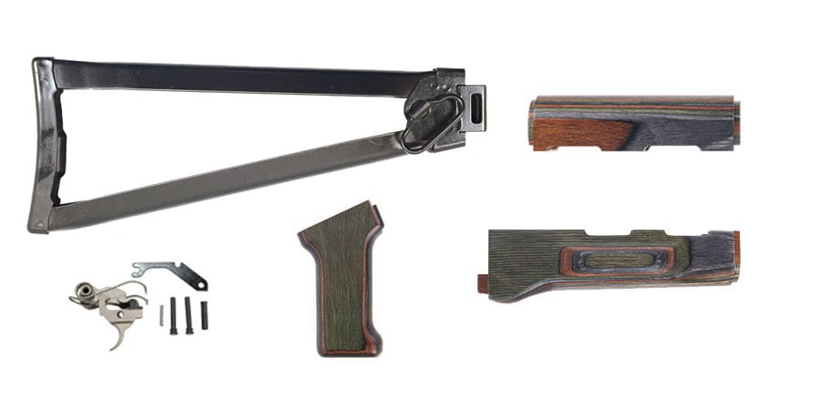 PSA AK "Voodoo" Furniture set w/ Folding Stock and PSA Custom AK-47 Enhanced Polished Nickel Boron Fire Control Group