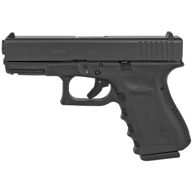 Glock PI1950203 G19 Gen3 Compact 9mm Luger 4.02" Barrel 15+1, Black Frame & Slide, Finger Grooved Polymer Grip, Safe Action Trigger