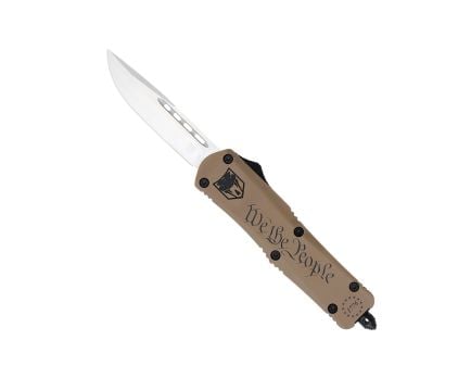 CobraTec Knives FS-3 We The People Medium OTF Drop Point Knife Embrace Freedom in Tan - MWTPFS-3DNS