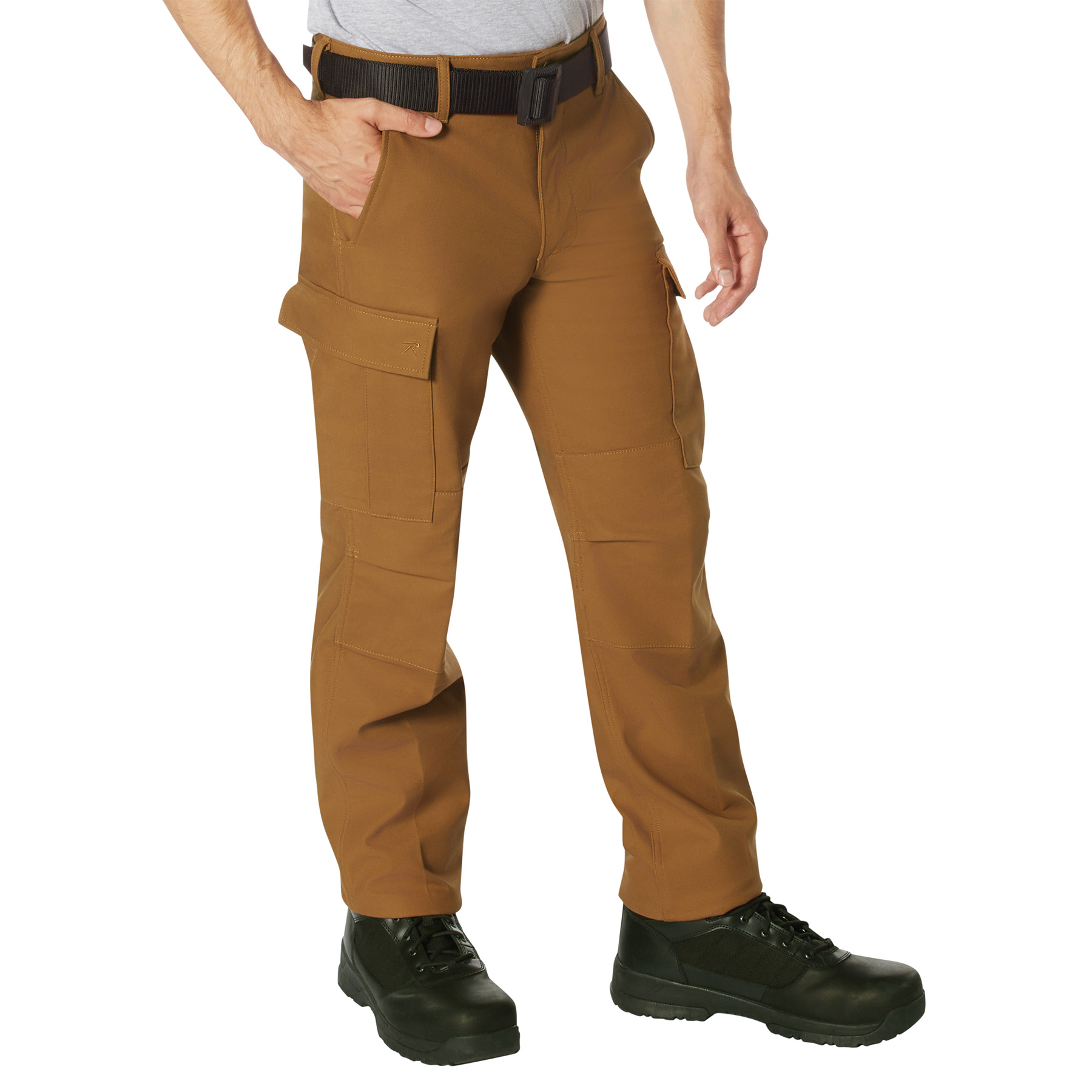 Rothco Active Flex Fleece Lined Canvas Work Pants - Work Brown, 28W X 30L