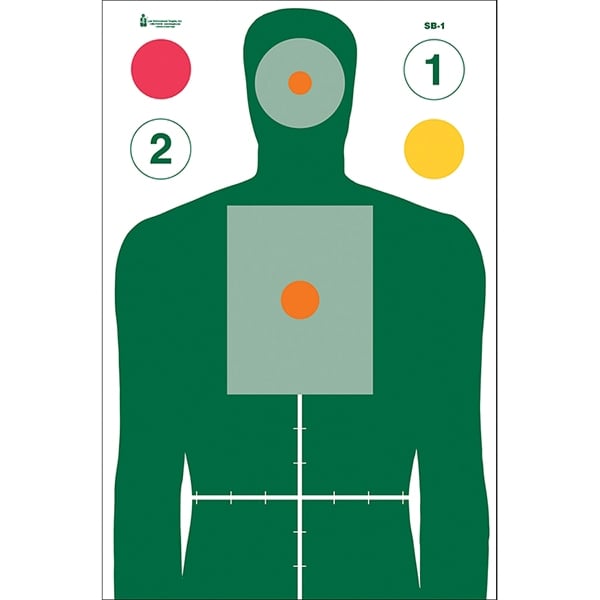 Action Target MN Center for Criminal Justice Advanced Skill Builder Target, Green/Yellow/Red/Orange