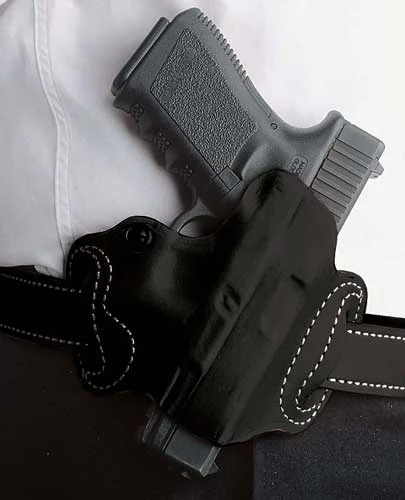 DESANTIS MINI SLIDE HOLSTER - OWB RH LTHER M SHLD 9/40 BLK