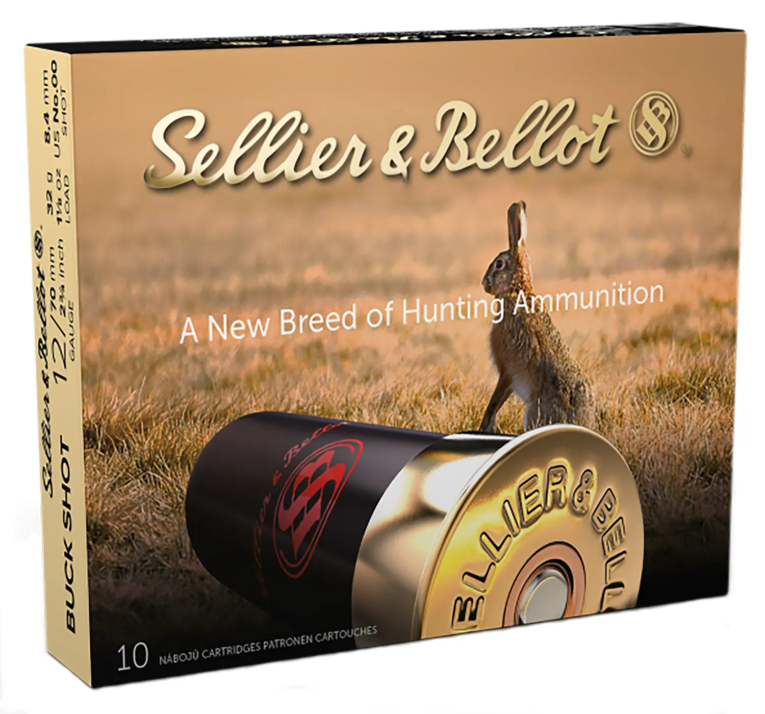 Sellier Bellot SB12BSJ Hunting 12Gauge 2.75" 9Pellets 1 1/8oz 00Buck Shot 10 Box/25 Case