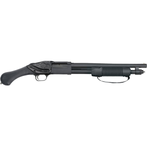 Mossberg 590 Shockwave Pump 20 Gauge Shotgun 14.375" Black Barrel Black Bird's Head Stock Crimson Trace Laser Saddle