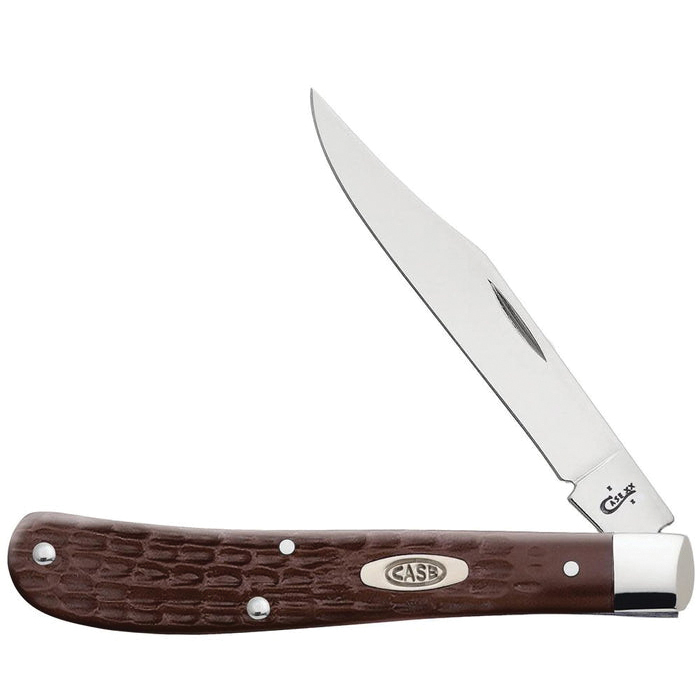 Case Slimline Trapper Folding Knife Clip Point, Brown - 00135
