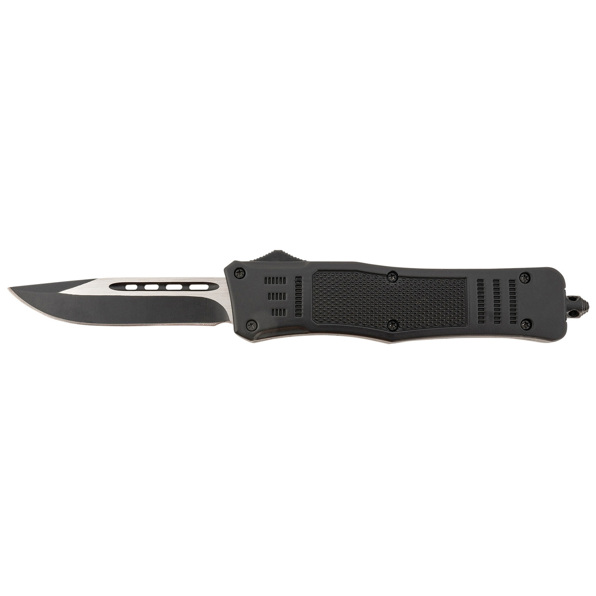 Steel River Spartan Medium Folding/OTF Knife, Drop Point, Black - Sturdy Handle, Reliable Lock, Ideal for Tactical and EDC Use - T618BDP
