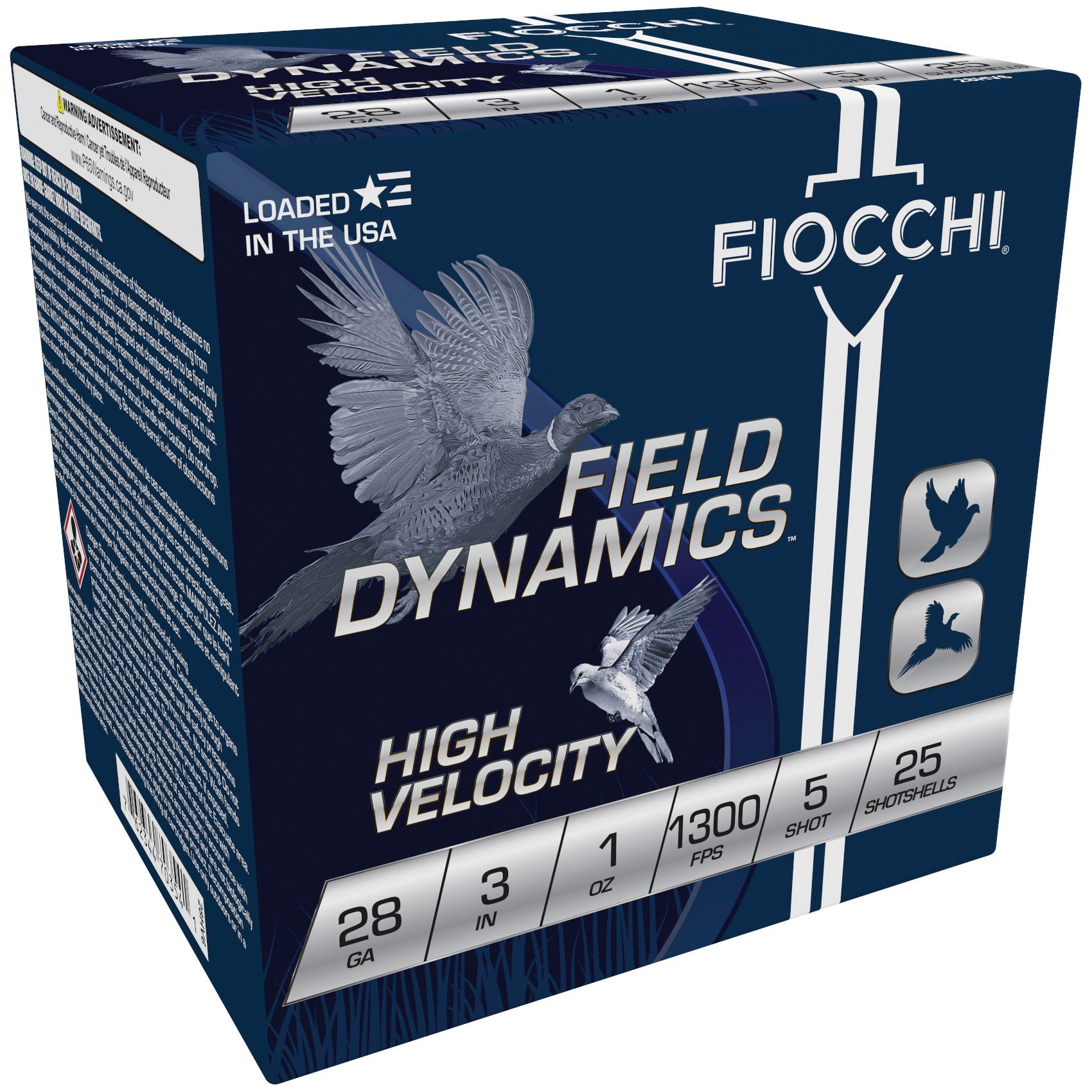 FIOCCHI 28GA 3″ 1OZ #5 1300FPS – 25RD 10BX/CS - No Credit Card Fees - Low, flat rate shipping
