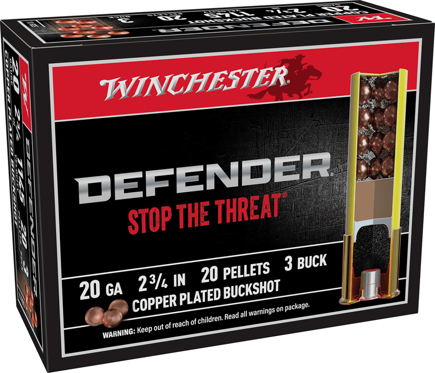 Winchester Defender 20 Gauge 2.75" Buckshot Ammo - 10 Rounds