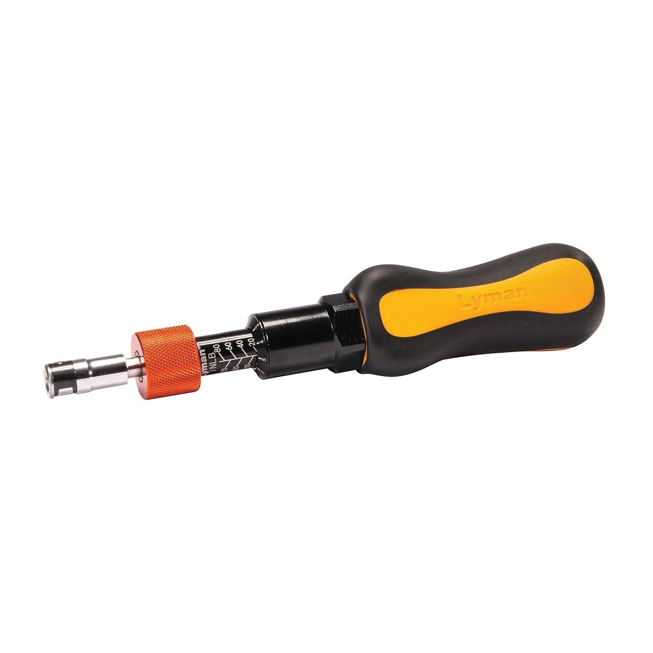 Lyman Rubber/Steel Torque Wrench - Torque Wrench for Precise Firearm Work in Black/Orange - 7031300