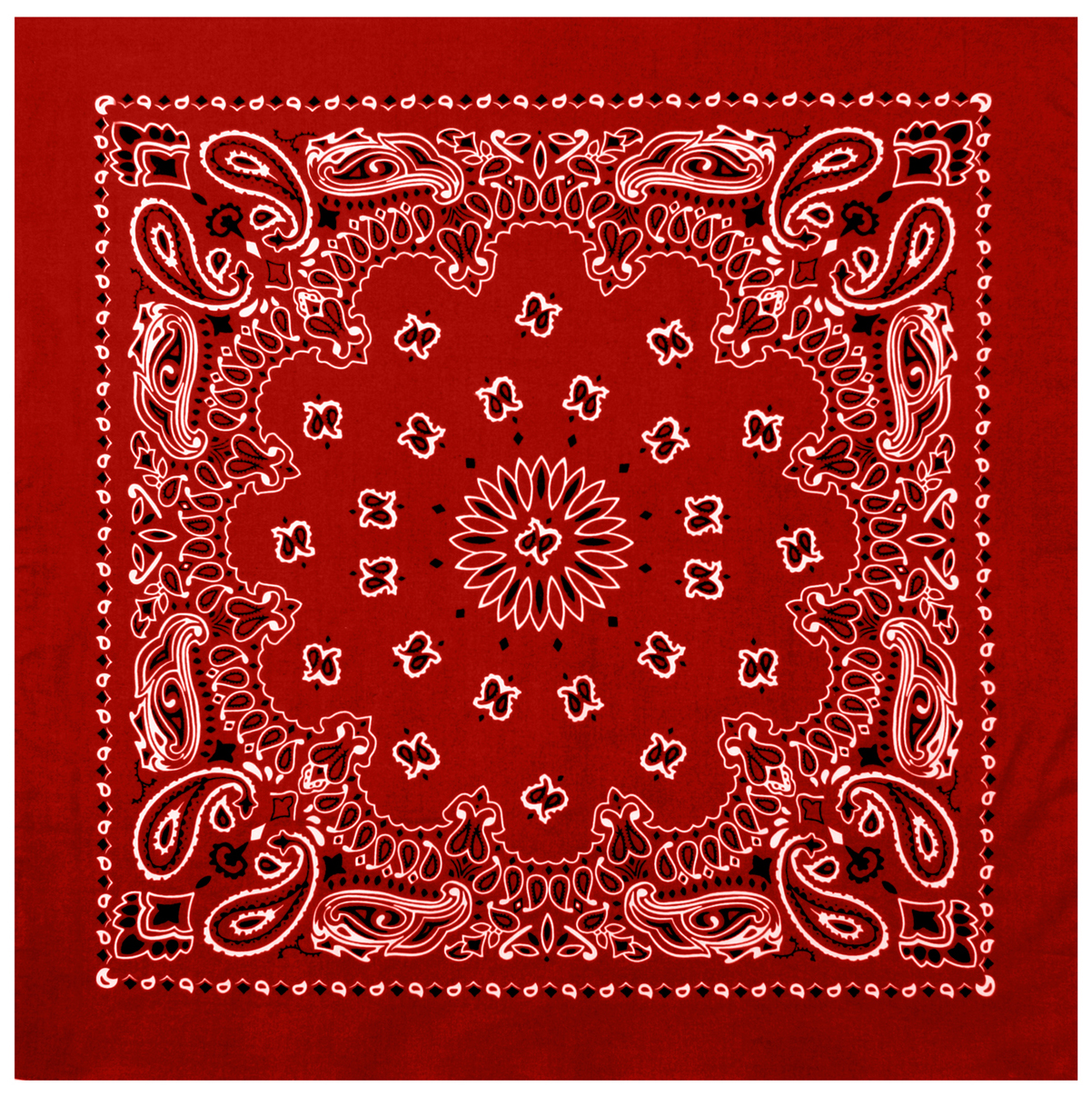 Rothco Trainmen Paisley Bandana Extra-Large - 27 X 27, Red - White