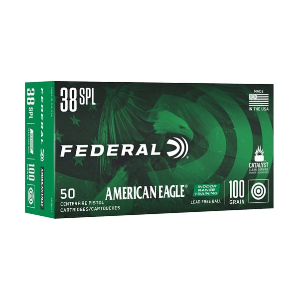 Federal American Eagle IRT Lead Free Handgun Ammunition .38 Spl 100gr FMJ 960 fps 50/ct - No Credit Card Fees - Low, flat rate shipping