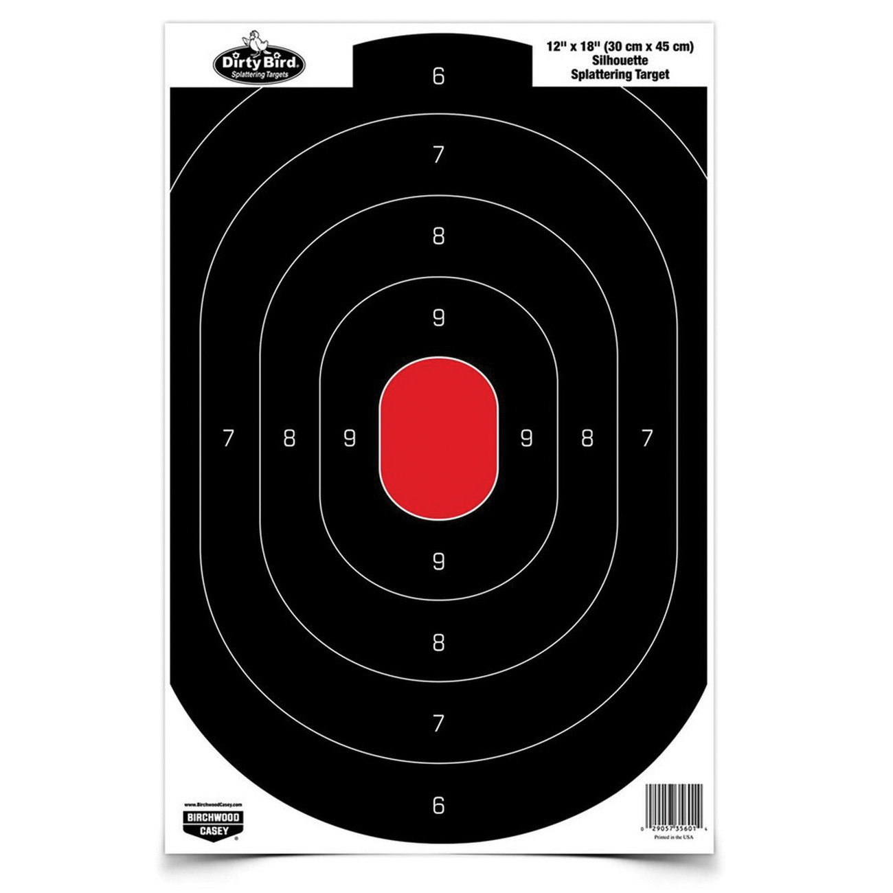 Birchwood Casey Dirty Bird 12" x 18" Silhouette Splatter Target, Black/Red, 8/pack - 35608