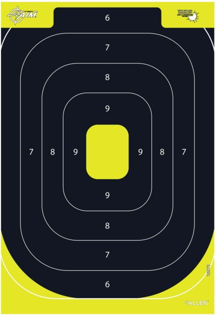 EZ-Aim Non-Adhesive Paper Splash Shooting Targets IPSC Silhouette 8-Pack Black/Chartreuse 12 in x 18 in