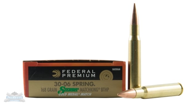Federal 30-06 168gr Sierra MatchKing BTHP Gold Medal ammunition 20rds - GM3006M