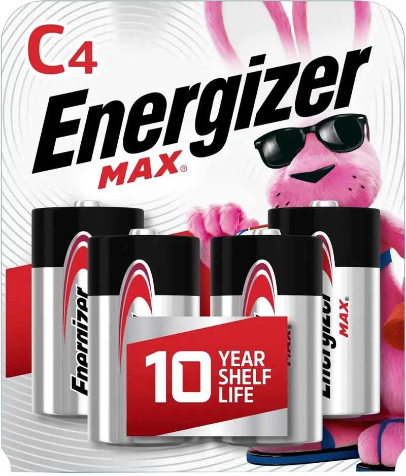 Energizer E93BP4 C Max Black Silver 1.5V Alkaline, Qty (4) Single Pack