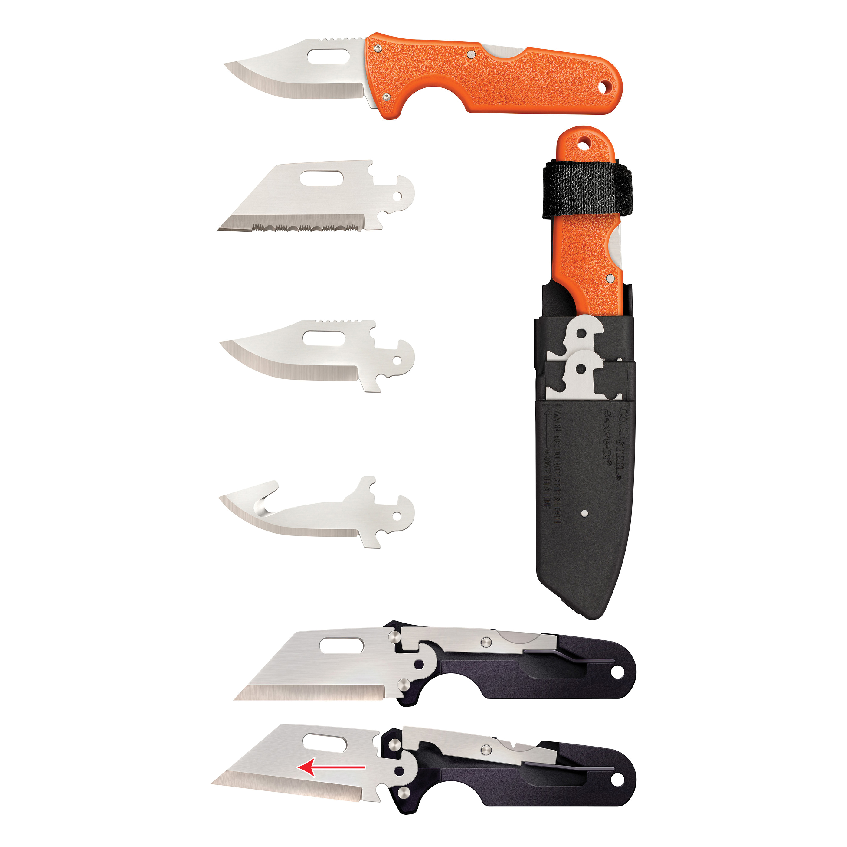 Blaze Orange Companion Cold Steel Hunter Fixed Knife for Outdoor Enthusiasts - CS40AL