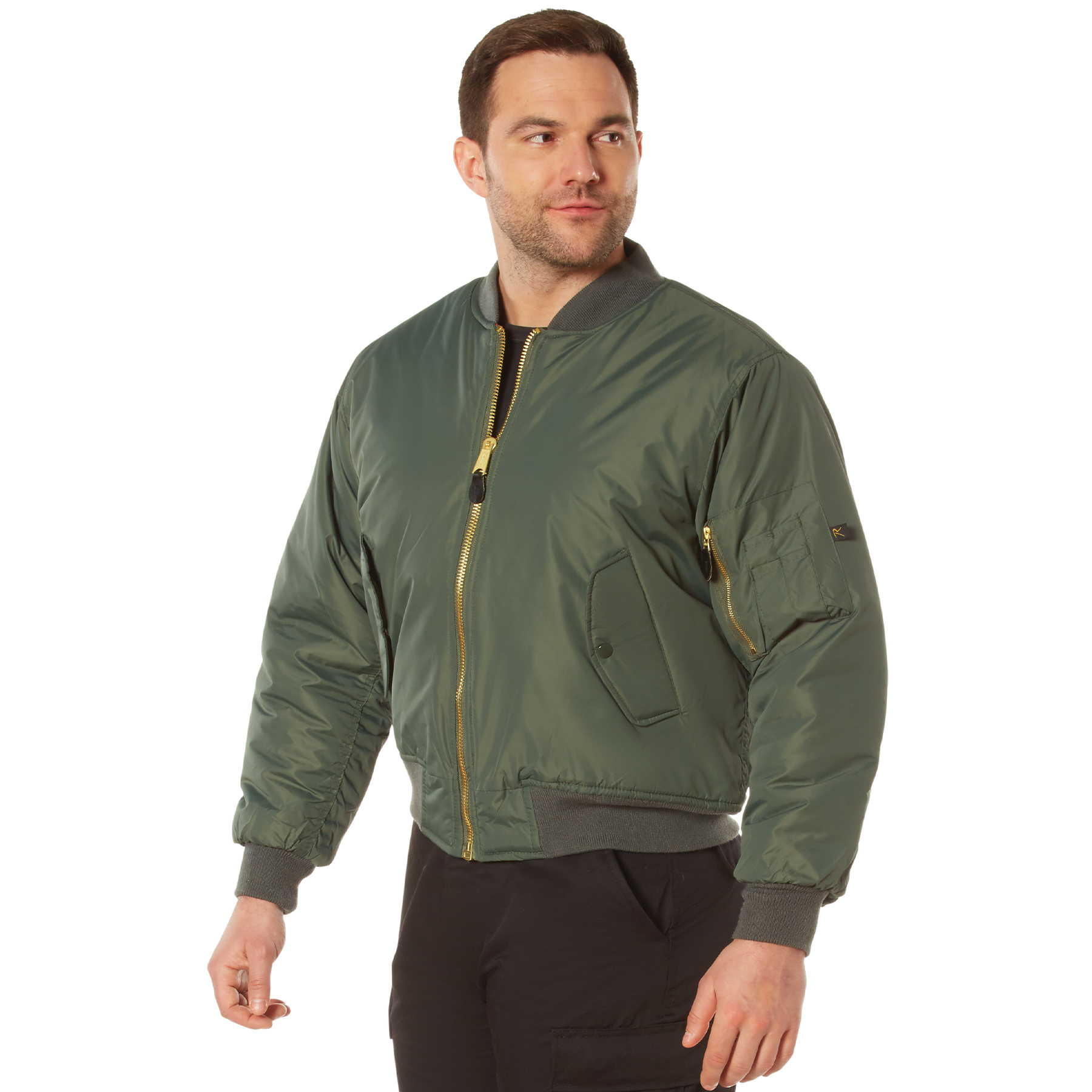 Rothco Enhanced Nylon Ma-1 Flight Jacket - Sage Green, X-Large