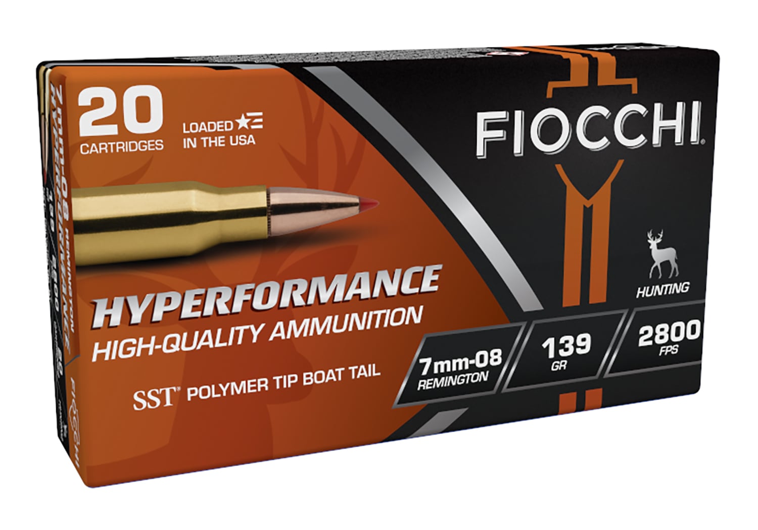 Fiocchi Hyperformance 7mm-08 Remington 139gr SST Polymer Tip BT Ammo, 20rds - 7MM08HSA