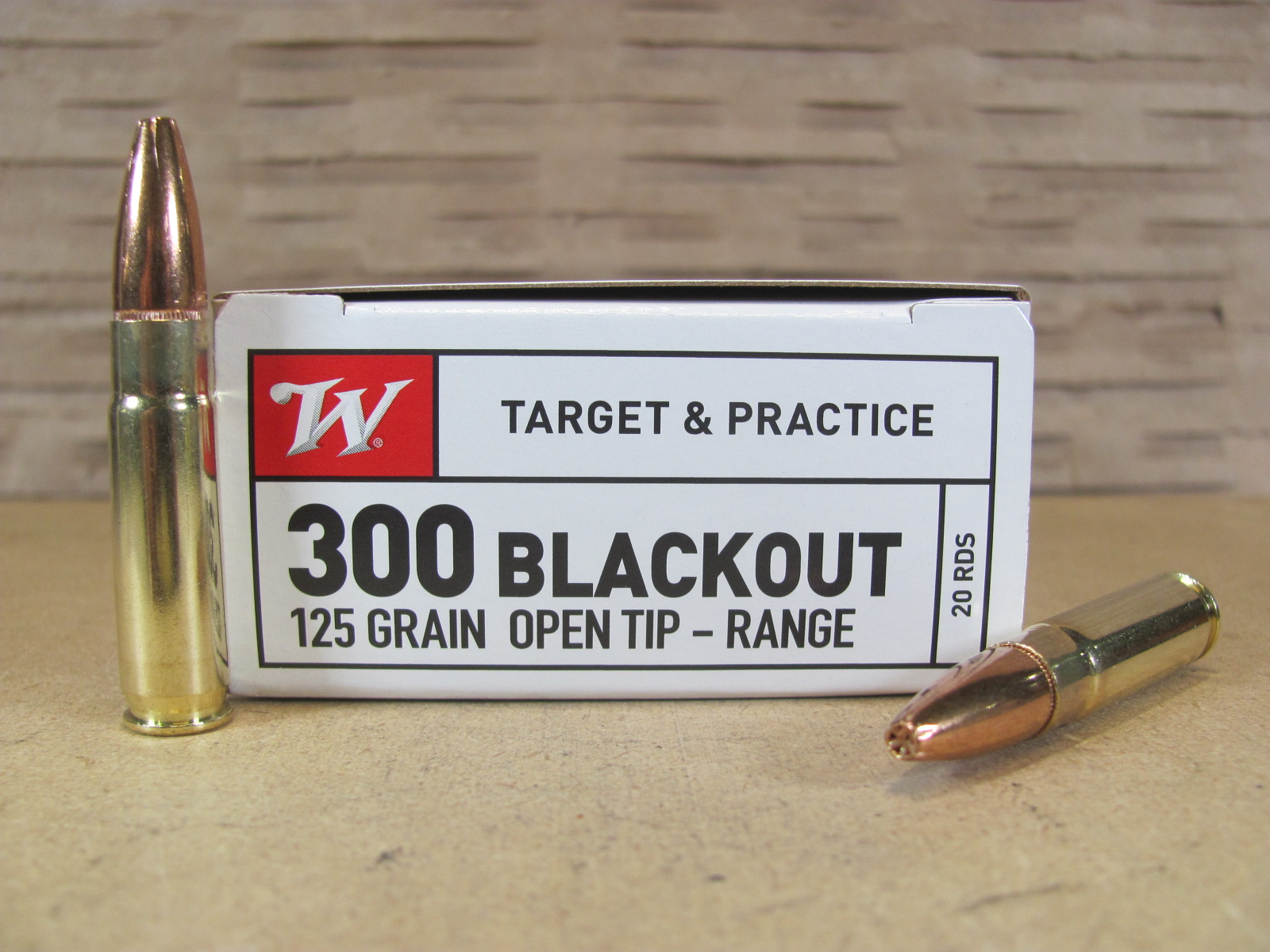 1000 Rounds – 300 Blackout 125 Grain Open Tip Range Ammo by Winchester – USA300BLK