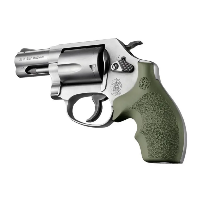 Hogue Overmolded Rubber Bantam Grip S Round Butt J-Frame Revolvers OD Green