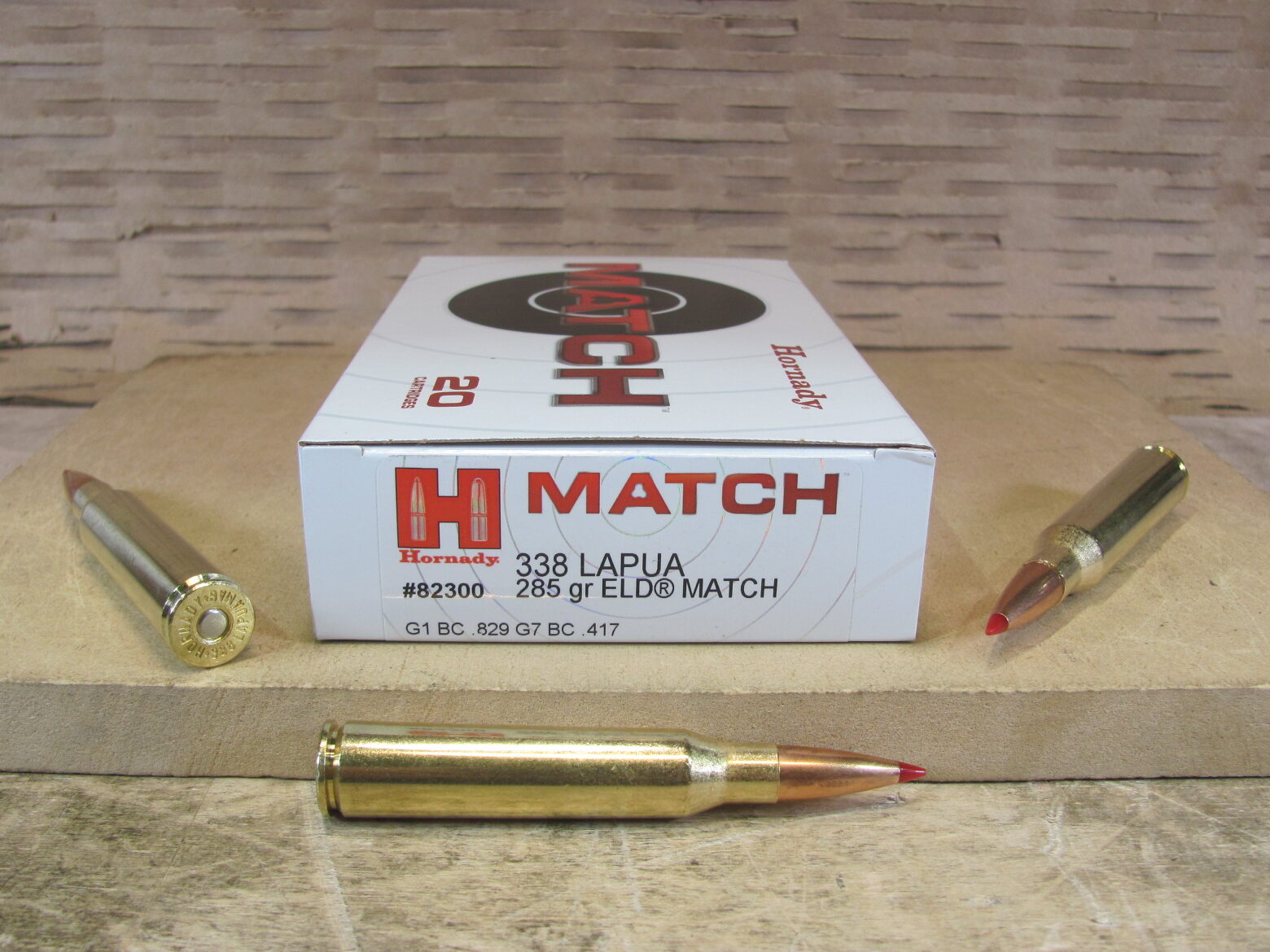 20 Round Box – 338 Lapua 285 Grain ELD Match Hornady Ammo – 82300