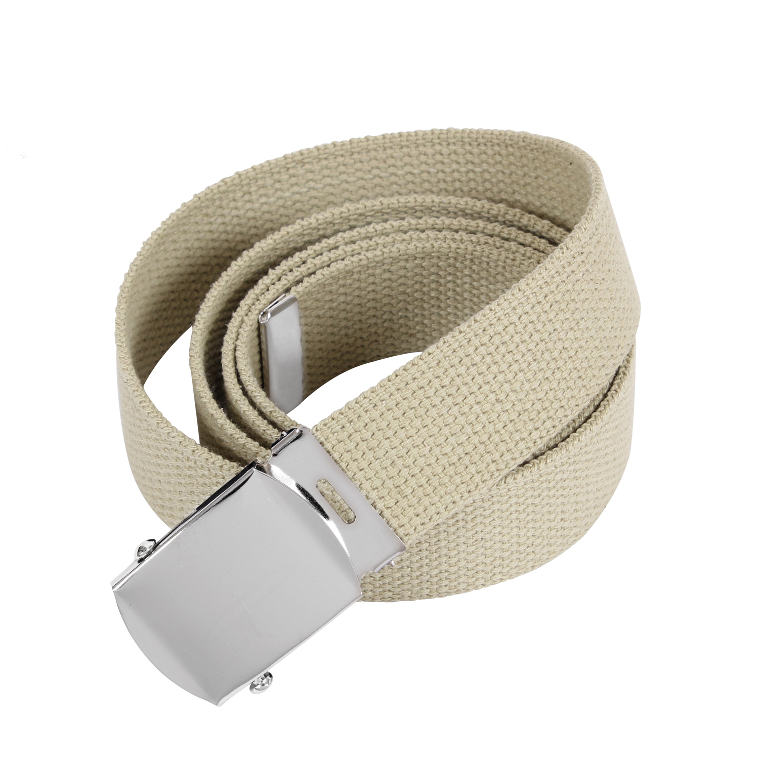 Rothco Web Belts - 54 Inches Long, Chrome, Khaki