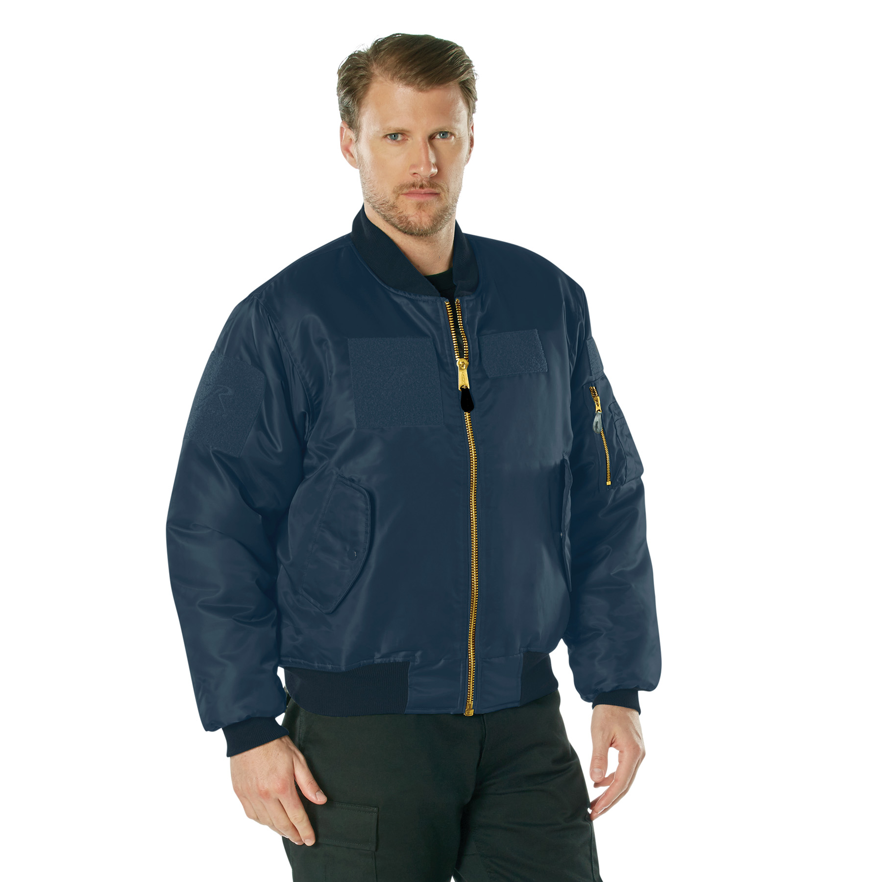 Rothco Ma-1 Flight Jacket With Patches - Navy Blue, X-Large
