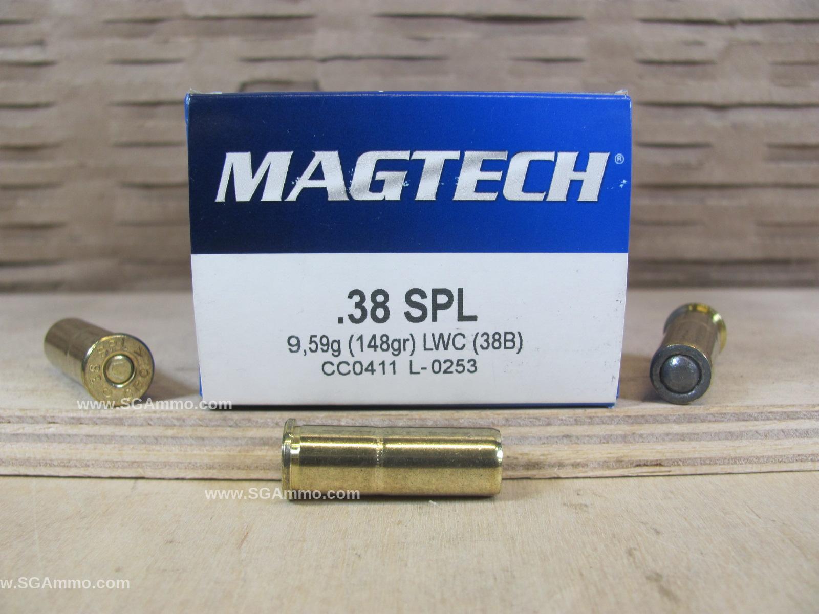 50 Round Box – 38 Special 148 Grain Lead Wadcutter Magtech Ammo – 38B