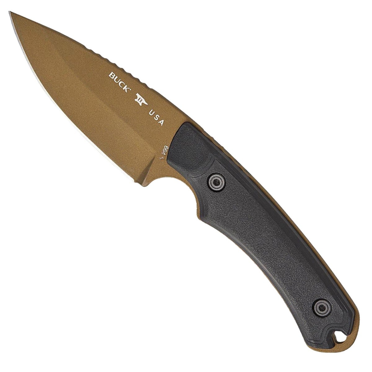 Buck Alpha Hunter Backcountry Drop Point Fixed Knife, Black - 0664BKS1-B