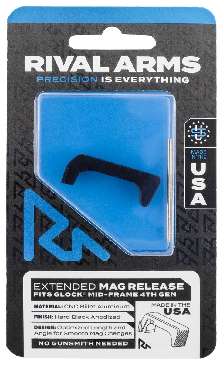 Rival Arms Magazine Release Glock Gen4 Extended Hard Black Anodized Aluminum