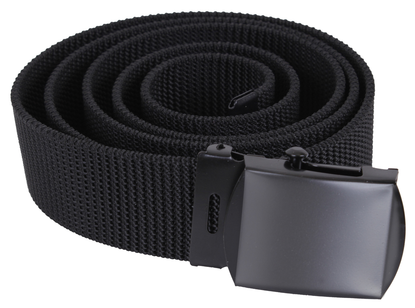 Rothco Nylon Web Belt - Black Webbing, Waist Size 44