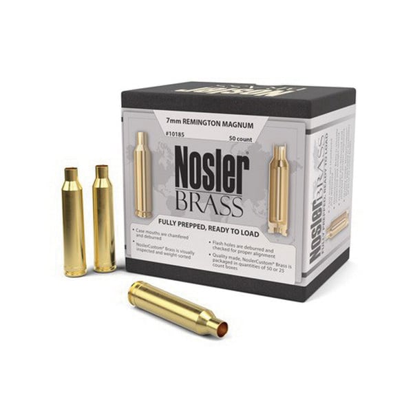 Nosler 7mm Rem Mag Brass Full Length Cartridge Case, 50/box - 10185