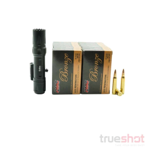 BUNDLE DEAL: Black Olight Odin Rifle Flashlight and 200 Rounds of Ammo - PMC 223 55 Grain