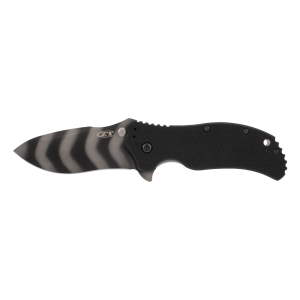 Zero Tolerance ZT 0350TS Folding Knife - Drop Point Recurve - 3.25" Plain Edge - Black/Tiger Stripe