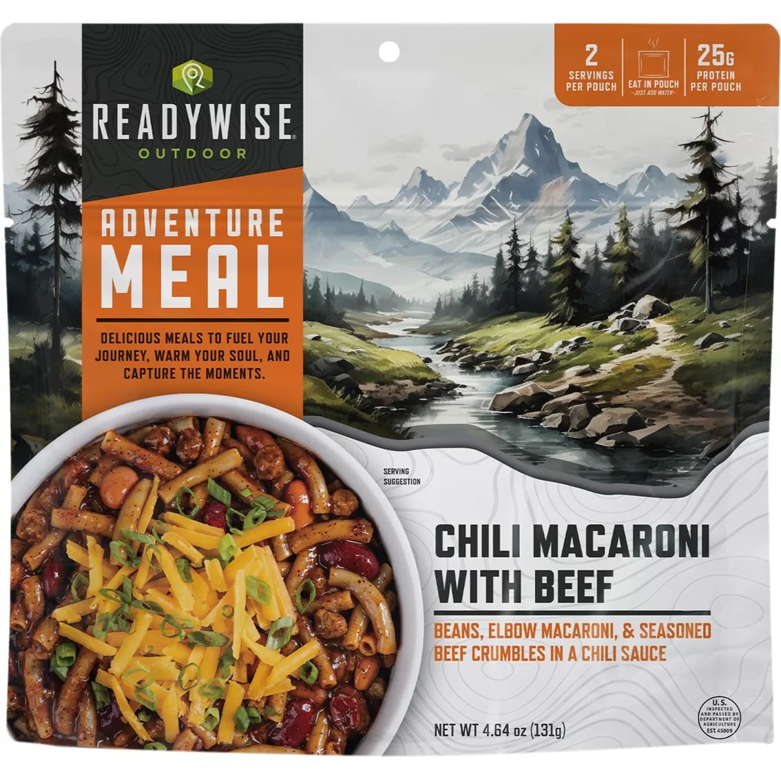 ReadyWise Freeze Dried Chili Mac w/ Beef 6 Count Adventure Meal - RW05-805