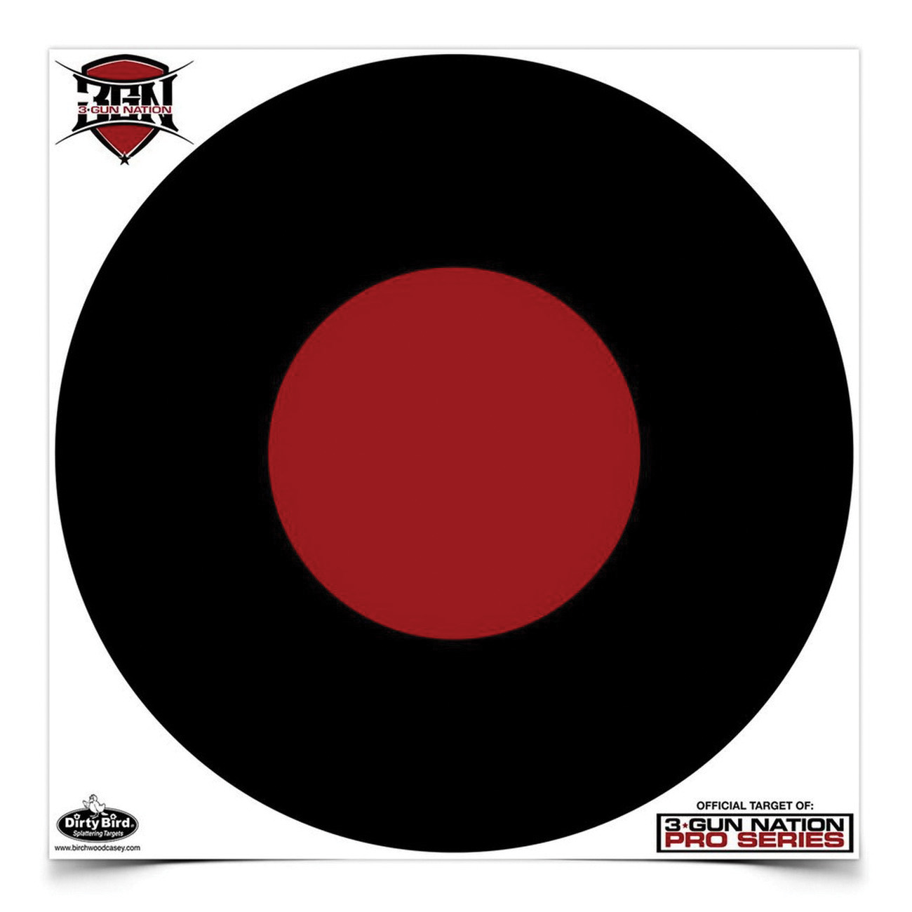 Birchwood Casey Dirty Bird 17.25" Non-Adhesive 3-Gun Nation Target, Black/Red, 5/pack - 35187