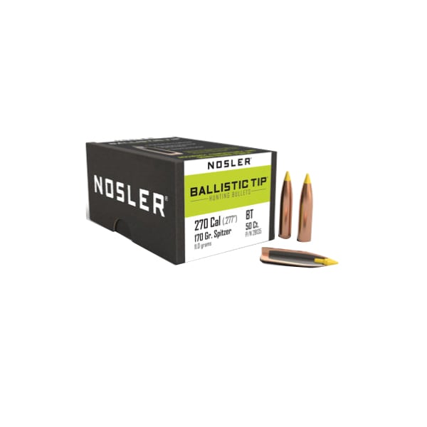 Nosler Ballistic Tip .270 Cal JBTBT Rifle Bullet, 170 gr 0.277" 50rds