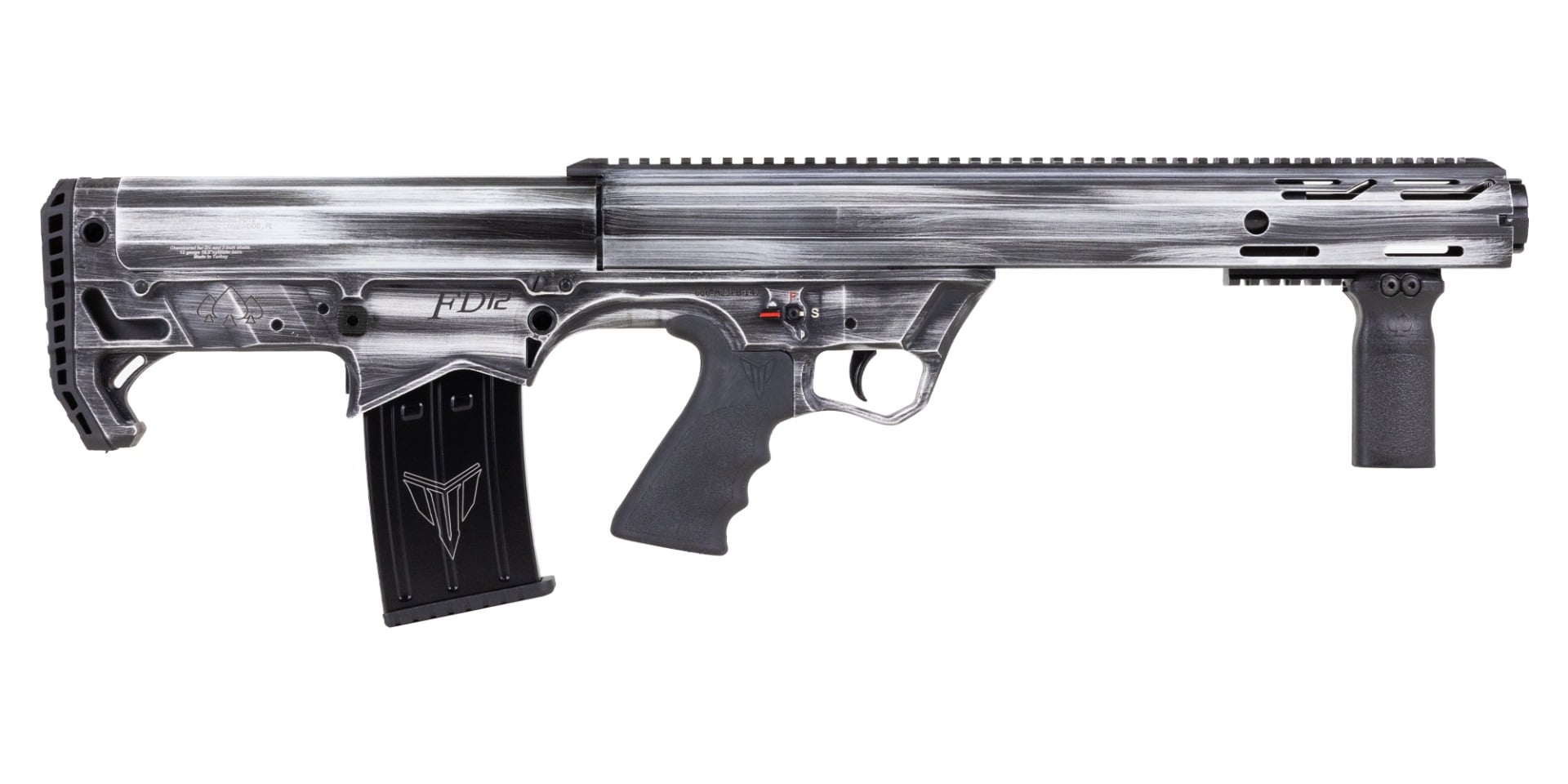 Black Aces Tactical FD12 Bullpup - LH - Distressed White - 12ga - 18.5" - BATBPPDWHTLH