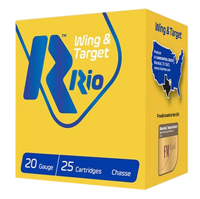 RIO Ammunition  Wing & Target 20 Gauge 2.75 7/8 Oz 7.5 Shot 25 Bx/ 10 Cs