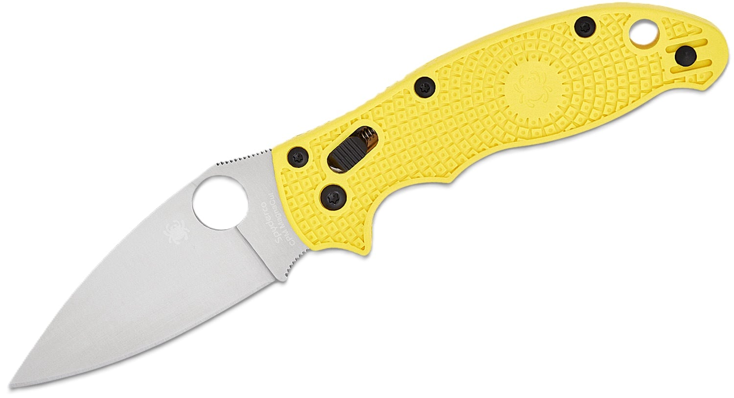 Spyderco Manix 2 Lightweight Salt Folding Drop Point Knife, Yellow - C101PYL2