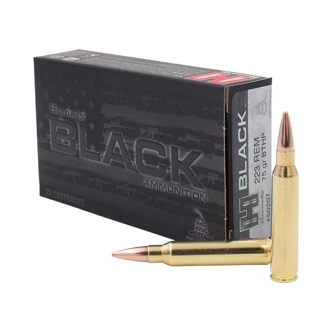 HORNADY BLACK 223 REM 75 GR FMJ 20RD BX 200RD CASE - No Credit Card Fees - Low, flat rate shipping