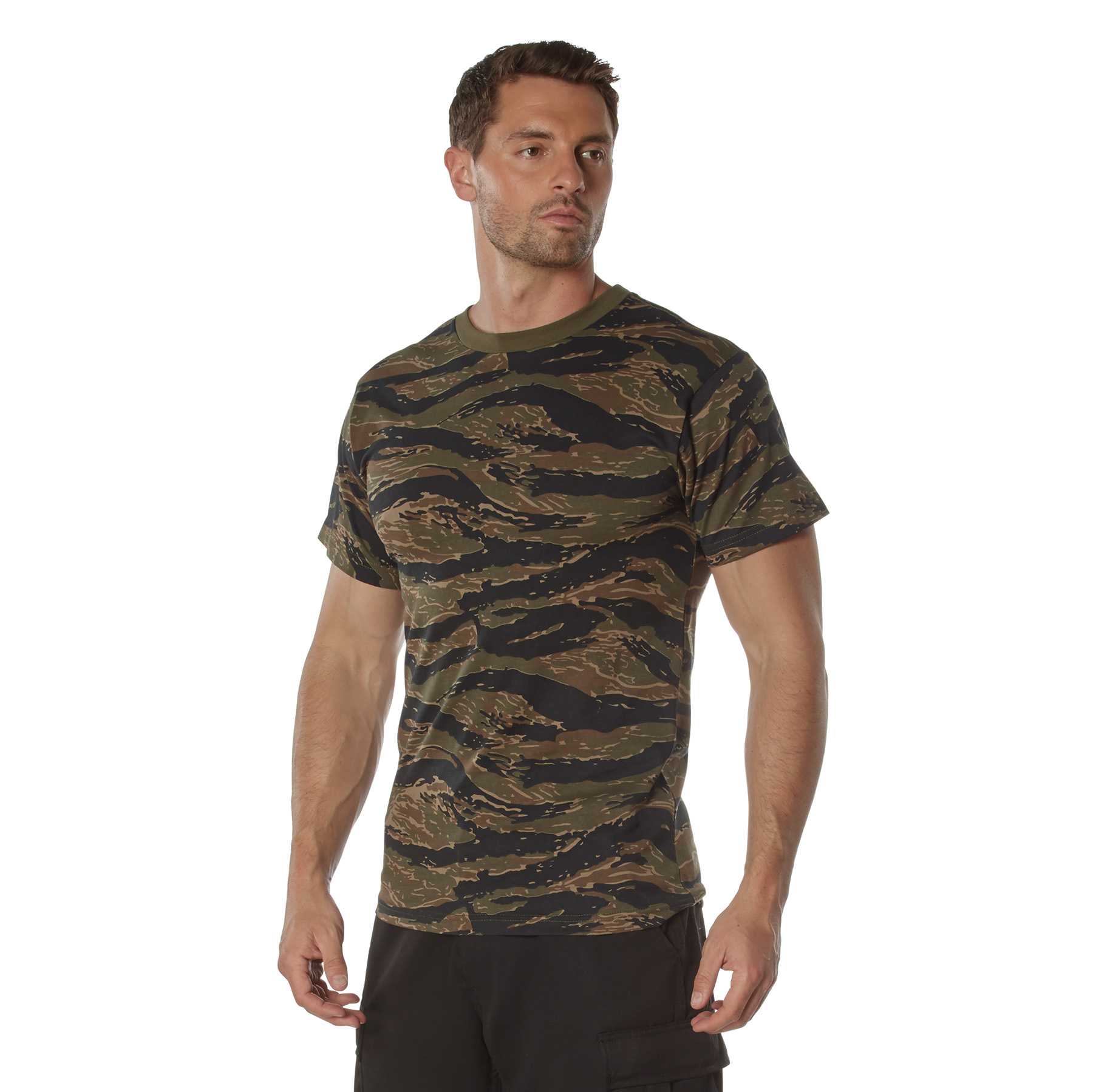 Rothco Camo 100 Cotton T-Shirt - Tiger Stripe Camo, X-Large