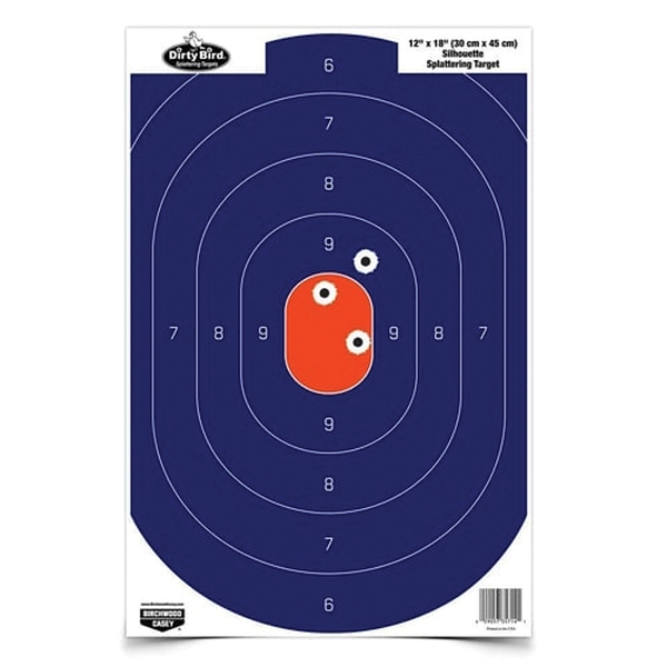 Birchwood Casey Dirty Bird Oval Silhouette Target Combo, Blue/Orange