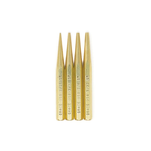 Grace USA Brass 4-Piece Starter Punch Set