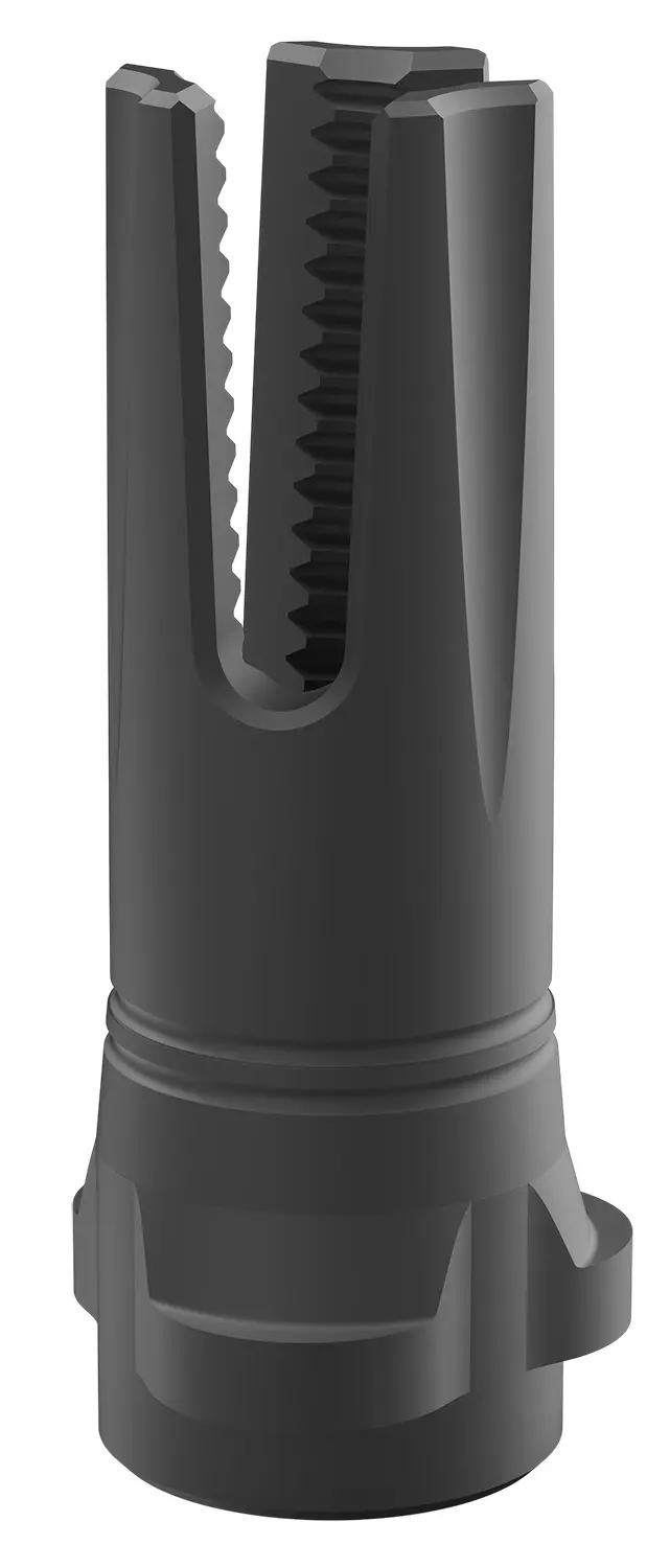 Breek Arms BRK4319 Scorch 3-Prong Flash Hider Black Nitride Steel 5/8"x24 Threads 9mmLuger Compatible w/ Breek-LOK 3QD