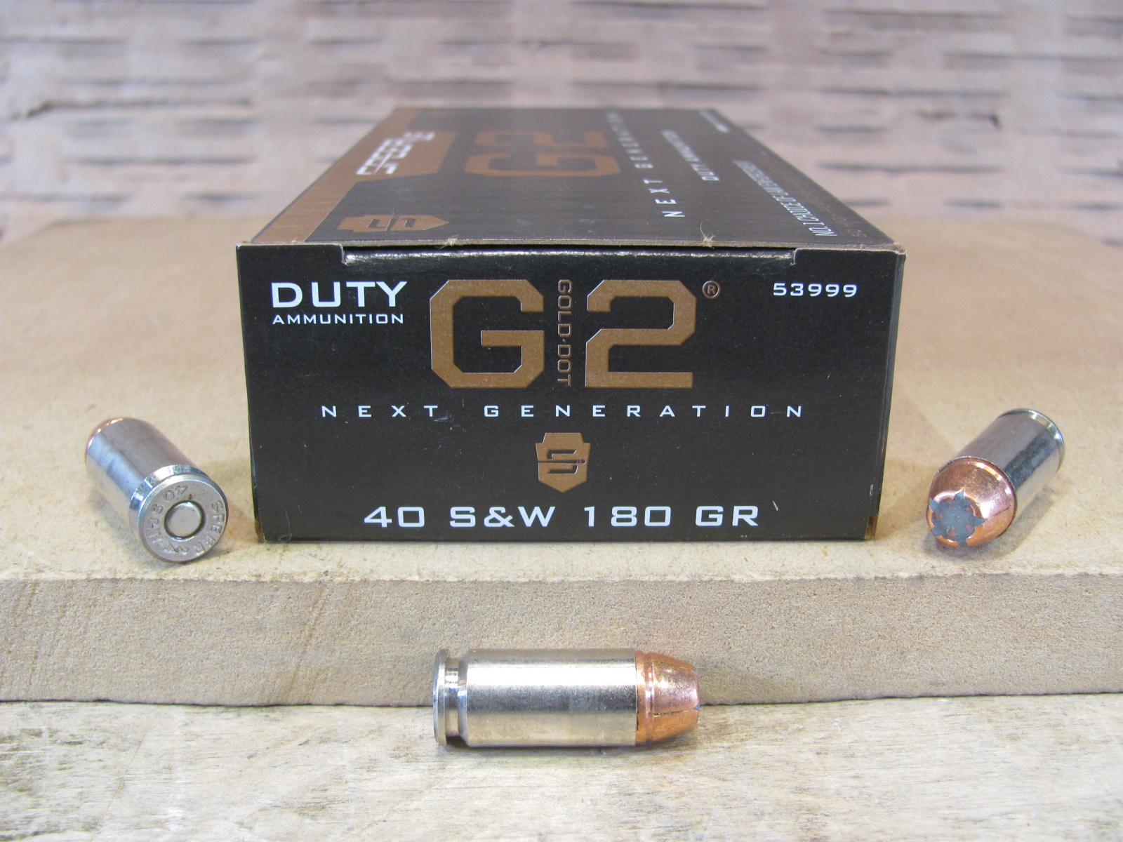 50 Round Box – 40 SW 180 Grain Gold Dot G2 Elastomer Filled Tip Speer LE Ammo – 53999