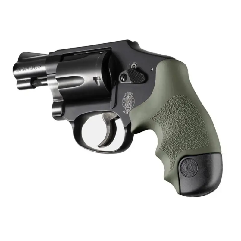 Hogue Overmolded Rubber Tamer Grip S Round Butt J-Frame Centennial Revolvers Polymer M Bodyguard 38 OD Green