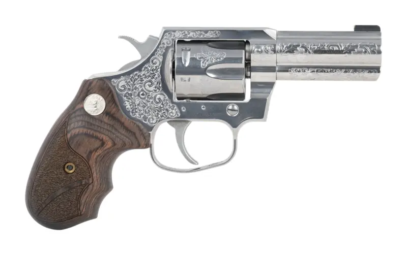 Colt Mfg KCOBRASB3RBBSEG King Cobra 357 Mag 6 Shot 3" Stainless Steel Barrel, Cylinder Frame, Walnut Grip, Transfer Bar Safety, Exposed Hammer