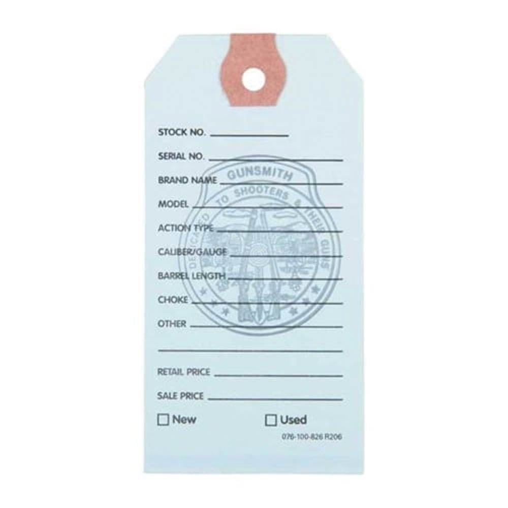 Brownells 3.75" x 1.88" Gun Price Tag, Light Blue Pack of 100