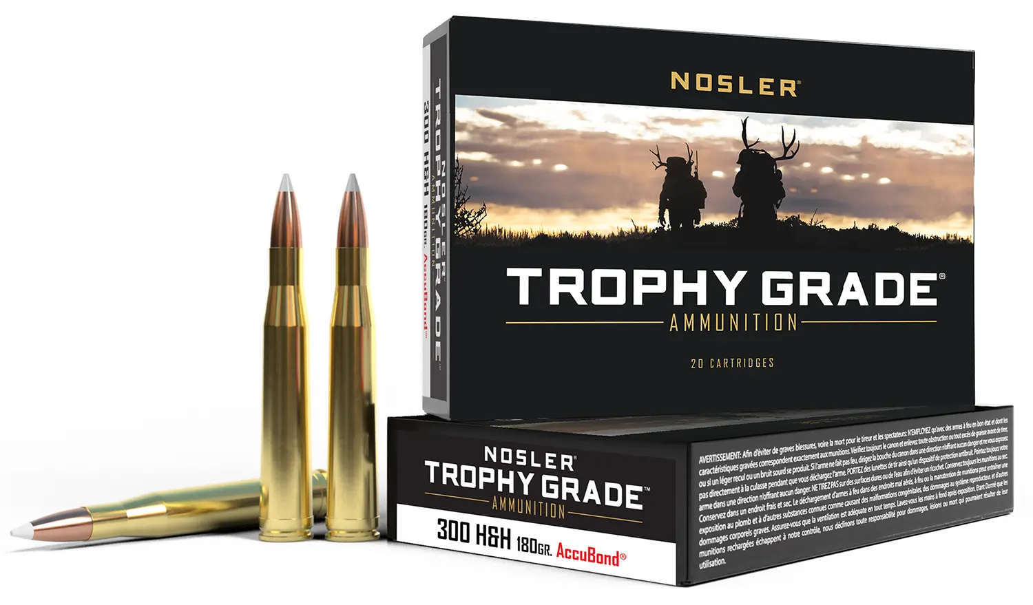 Nosler 60060 Trophy Grade 300H 180gr Nosler AccuBond 20 Per Box/10 Case
